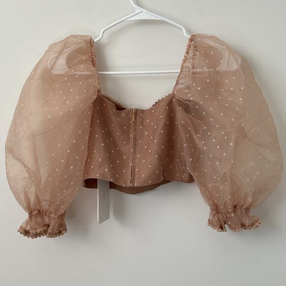 Selkie The Puff Top in Barefoot Polka Dot Size: XS - Picture 6 of 7